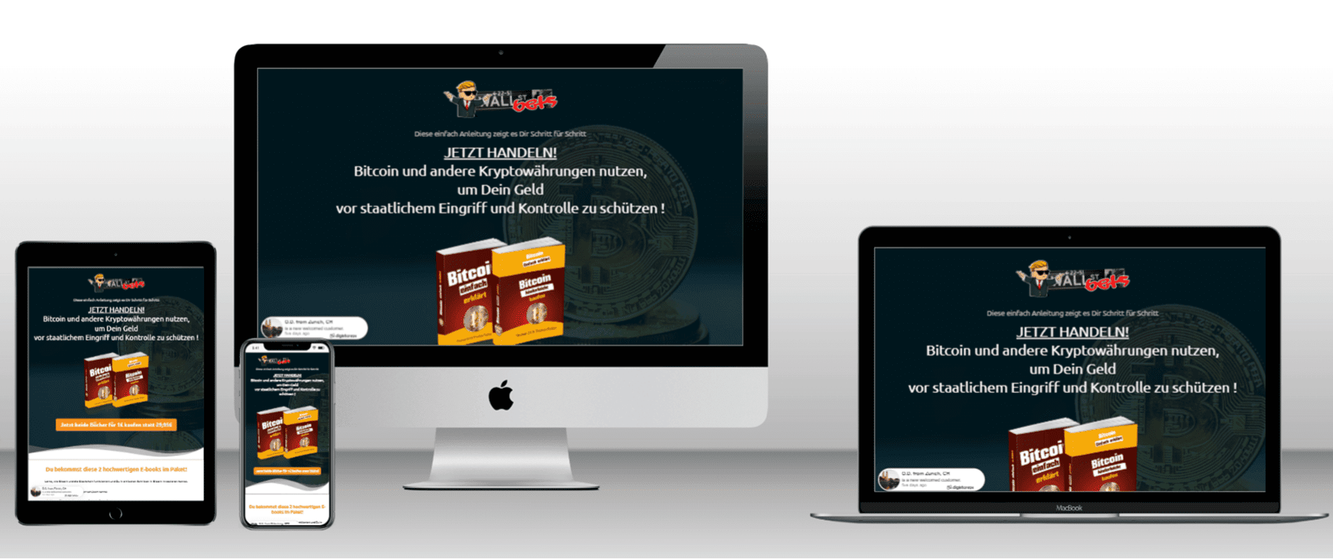 Responsive Design, Krypto-Währung eBook Werbung