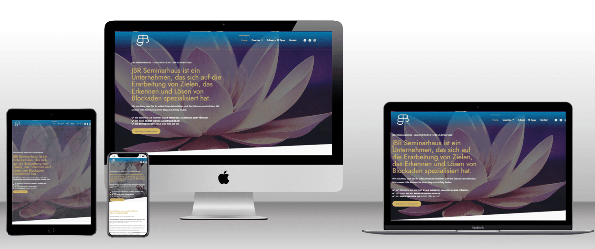 Responsive Webdesign auf verschiedenen Geräten.