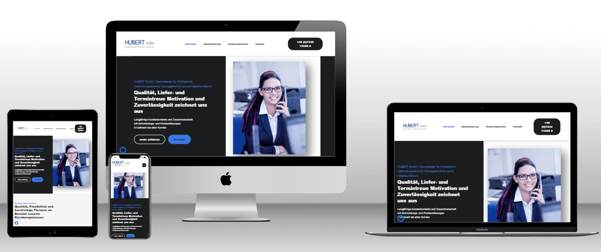 Responsives Webdesign auf verschiedenen Geräten