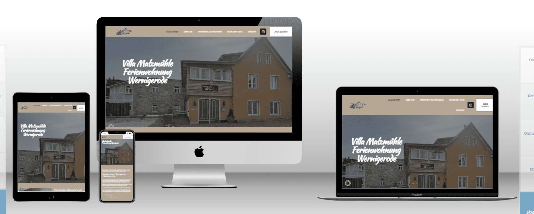 Responsive Webdesign Villa Ferienwohnung.