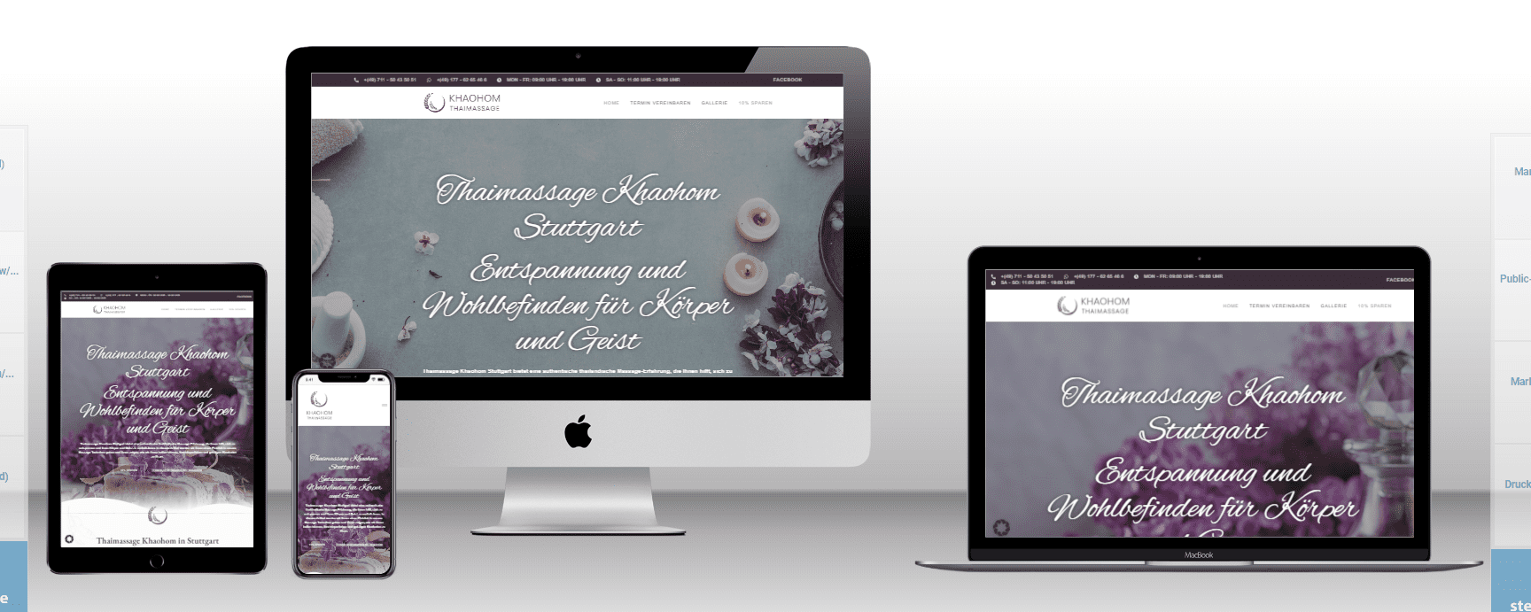 Responsive Design für Thaimassage-Website
